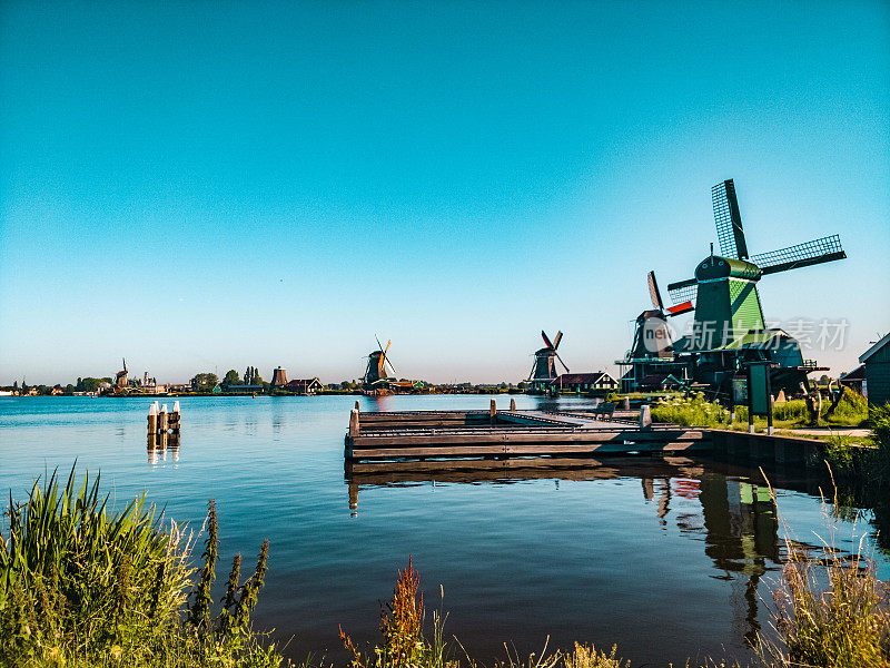 Zaanse Schans的传统荷兰风车